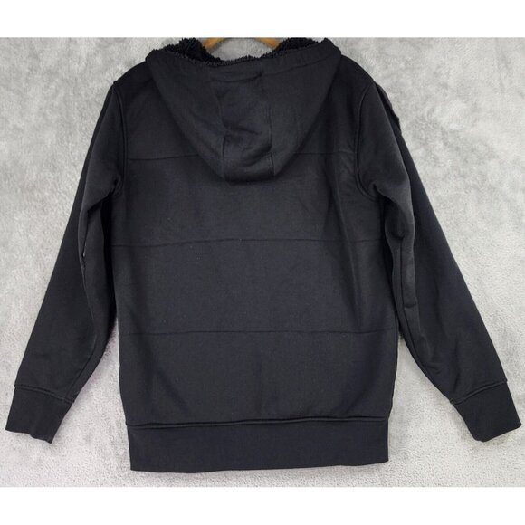 Volcom Jacket Mens Small Black Sherpa Lined Full Zip Hooded Long Sleeve Coat - Picture 2 of 12